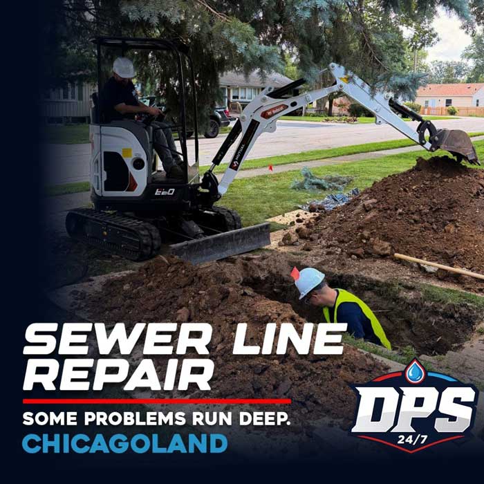 A poster image for the article blog about sewer root removal project